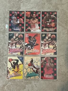 9 fleer ultra basketball card lot with sleeve